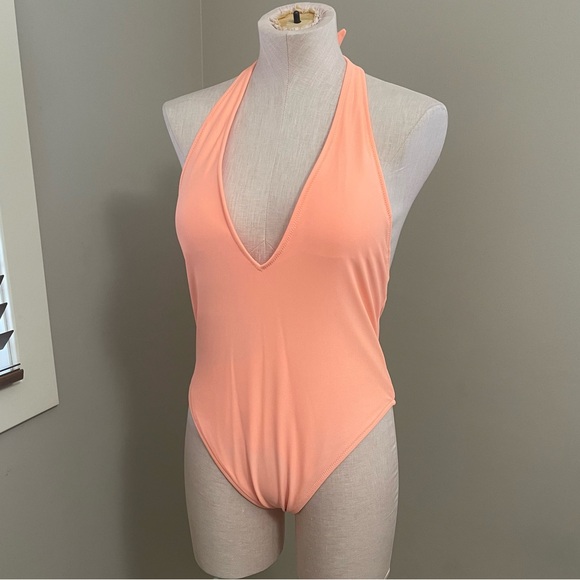 aerie Other - AERIE Swimsuit One Piece Orange Halter Neck